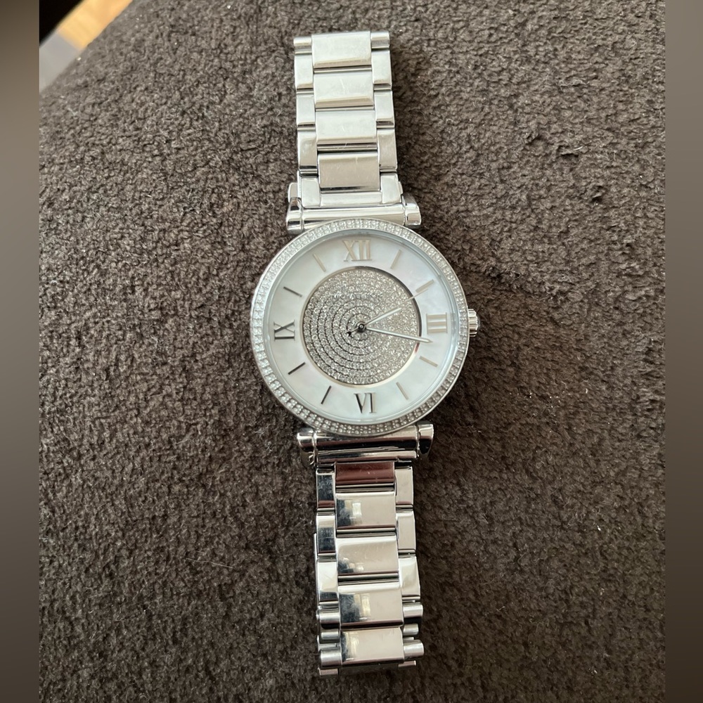 Michael Kors Women’s Catlin MK3355 Silver Stainless Steel Quartz Watch